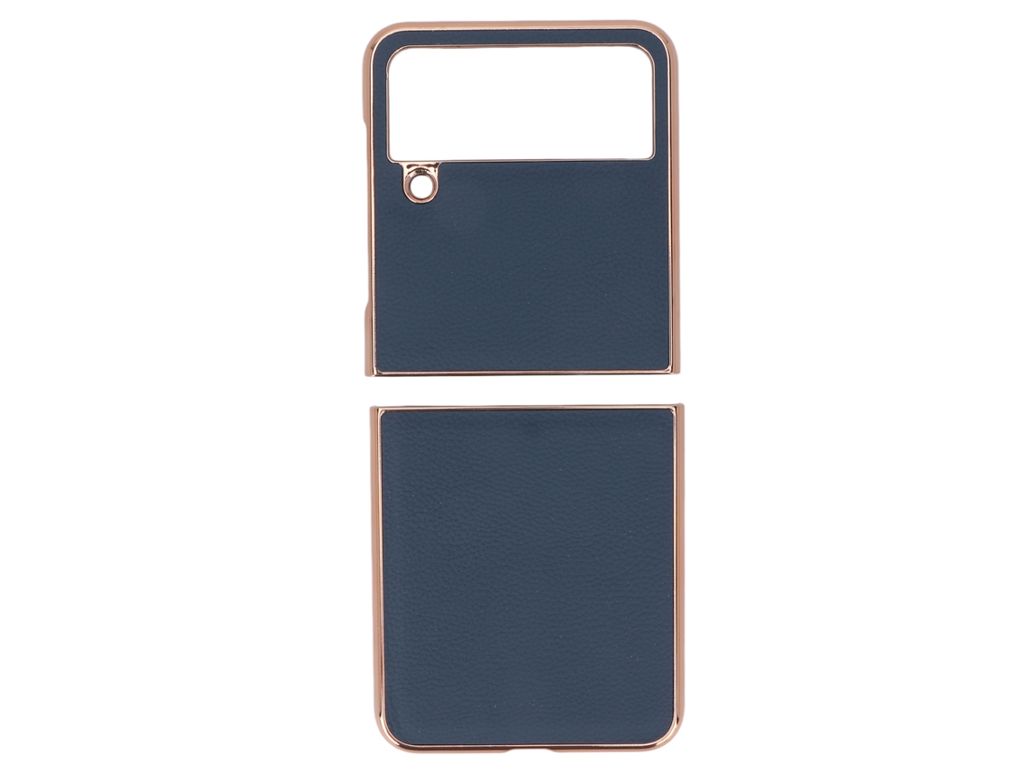 Funda protetora antichoque de couro para Galaxy Z Flip4 azul | S/MARCA