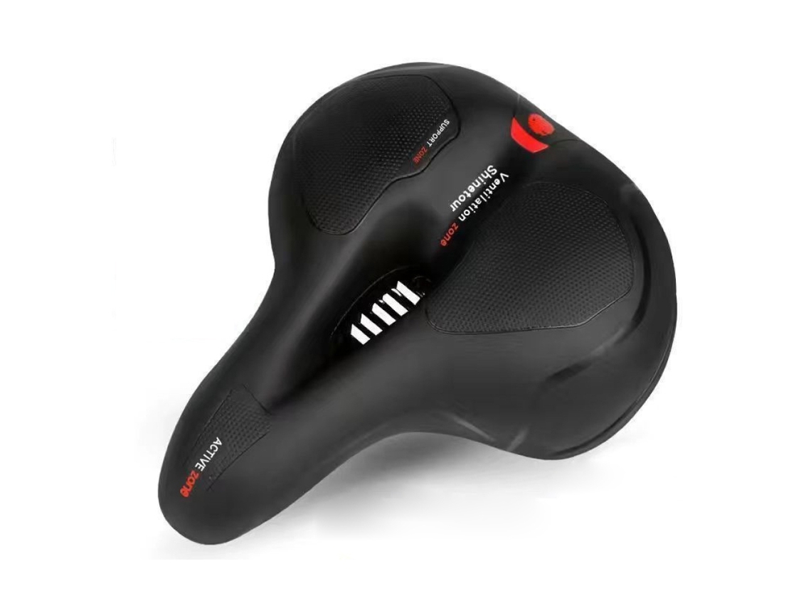 Selim Com Dupla Absorção De Choque, Selim De Bicicleta À Prova Dágua, Acolchoado Em Gel E Espuma Viscoelástica, Ergonomicamente Projetado Com Cavidad