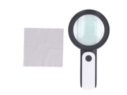 Lupa De Mão Ultra Leve 30x Com Lente Óptica Hd E Luz Led Para Leitura Em Branco E Preto