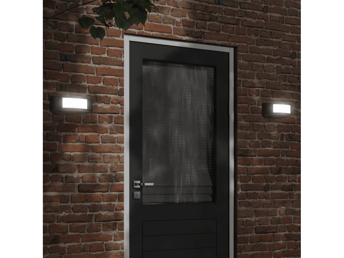 Vidaxl Candeeiros De Parede P/ Exterior 2 Pcs Aço Inoxidável Preto