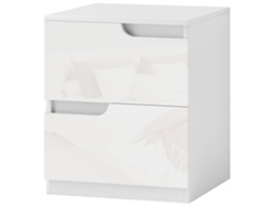 Mesa De Cabeceira Moderna De Com Gavetas Auxiliar Para Dormitório Sala De Estar 40x40x48 Cm Branco