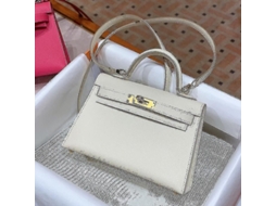 Mini bolsa Kelly em couro genuíno tamanho P/MARCA, com data e hora, para uso diário.