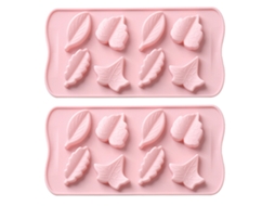 Molde de Silicone com 8 Cavidades em Formato de Folhas Verdes para Chocolates e Maltose RNEMITERY
