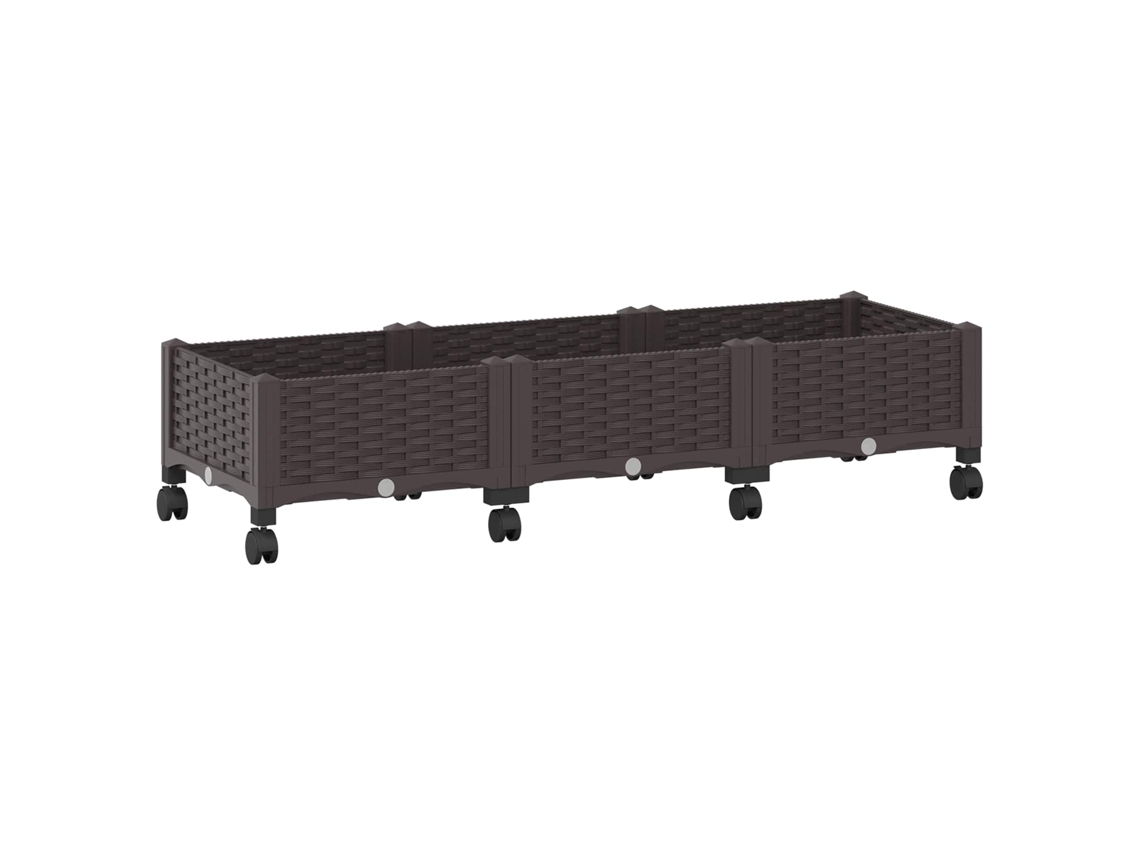 Conjunto 1 Vaso De Jardim Vidaxl Castanho Polipropileno (120 X 40 X 29 Cm)