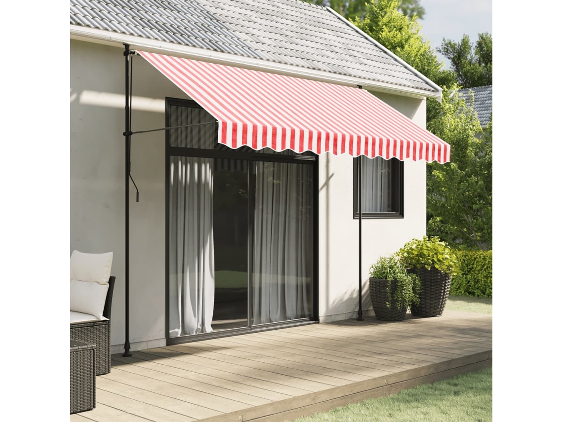 Vidaxl Tecido De Substituição Para Sanefa De Toldo 280x20 Cm Riscas Vermelho/branco
