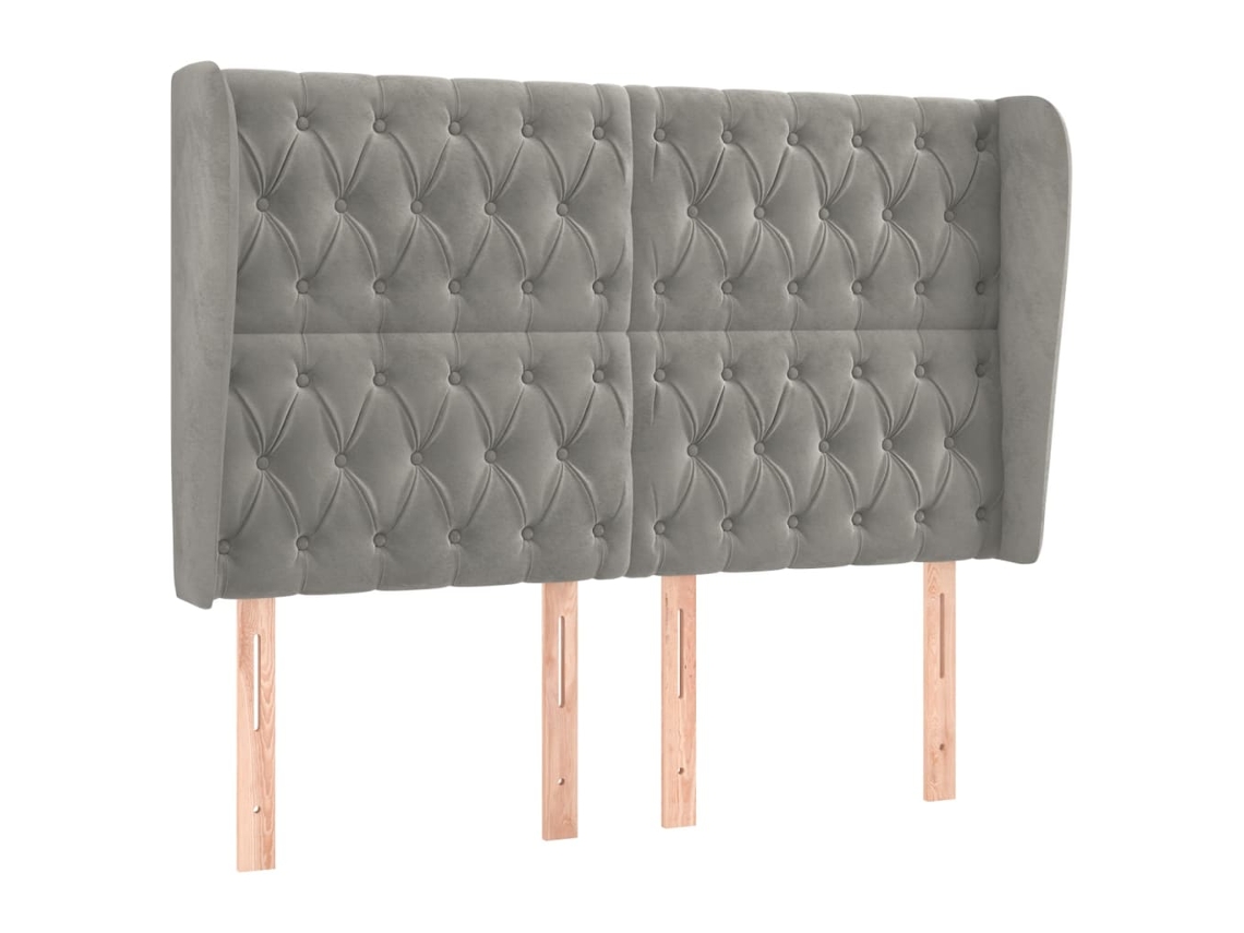 Headboard, Headboards Vidaxl Cinzeto Veludo (147 X 23 X 118/128 Cm)