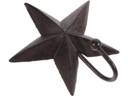 Gancho De Parede Vintage Em Ferro Fundido Preto Formato Pentagrama,