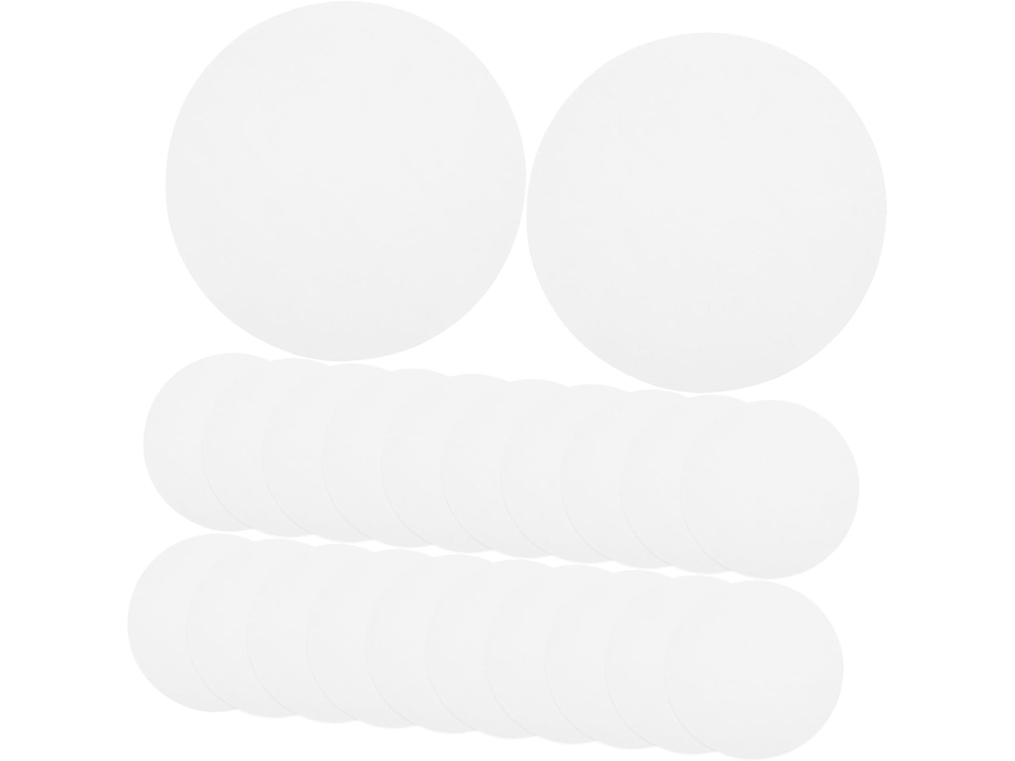Lote De 40 Folhas Redondas De Papel Para Desenho Com Pasta De Madeira, Para Pintura Em Aquarela.