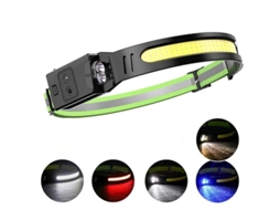 Ztto Lanterna Cabeça Inteligente 350lm Cob Sensor Ondas Led Usb Recarregável Luz Auxiliar Amarela/azul À Prova D'água Corrida Pesca Caça