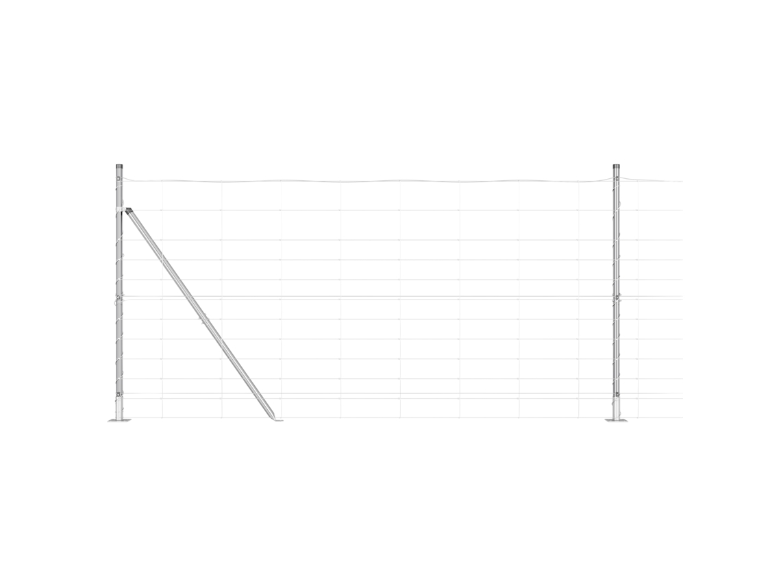 Conjunto 1 Poste De Cerca Externo Vidaxl Prateado Aço (25 X 1,2 M)