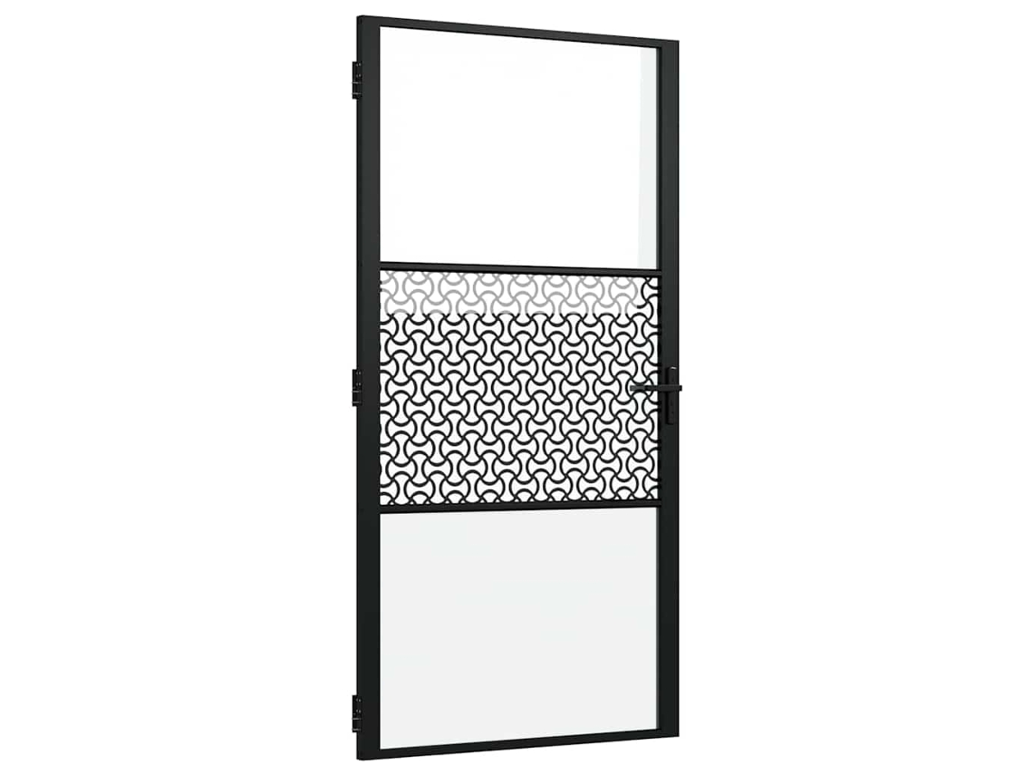 Conjunto 1 Porta De Vidro Vidaxl Preto Alumínio (102,5 X 3,5 X 201,5 Cm)