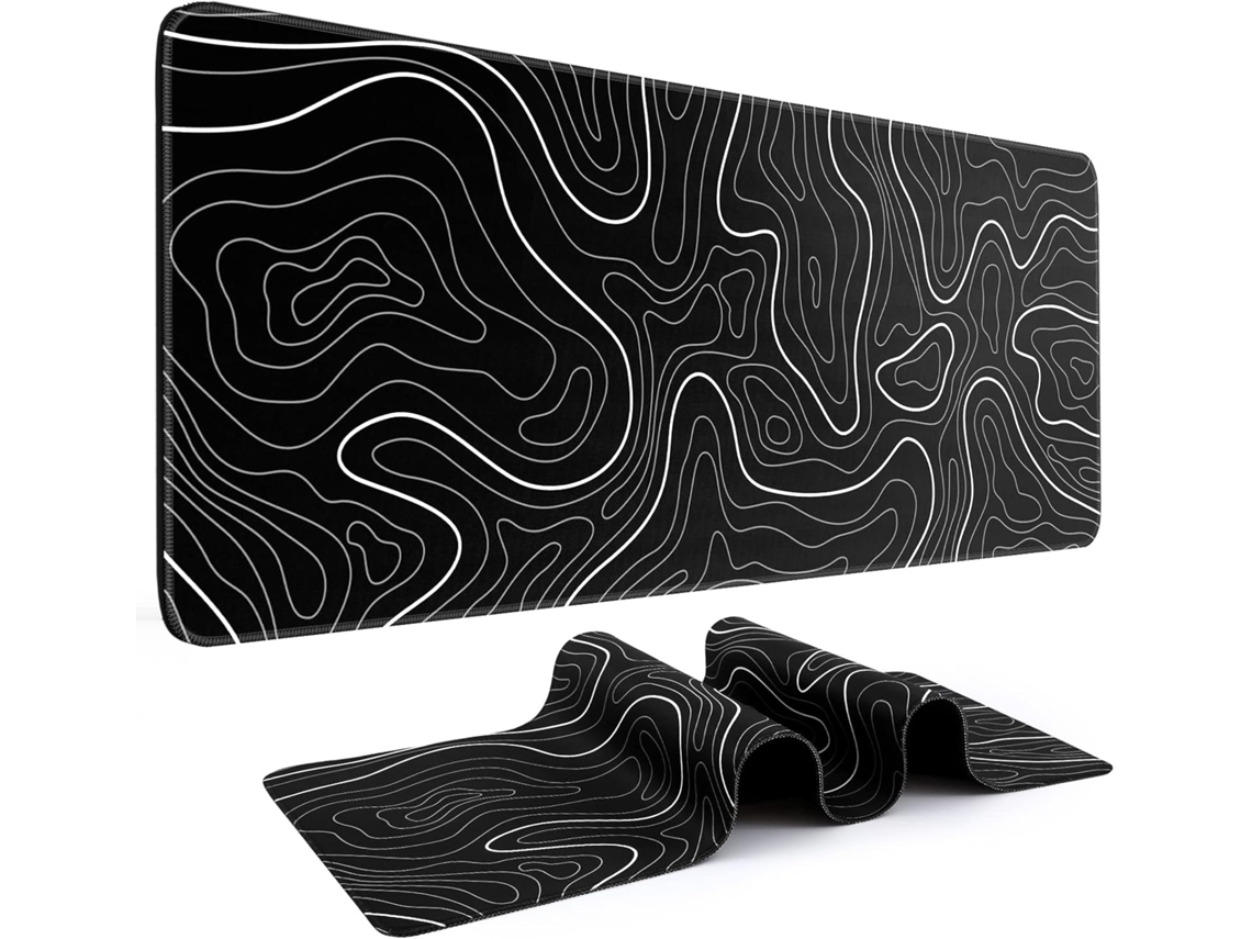 Lurelia Tapete De Rato Gamer Grande Com Teclado, 80 X 30 Cm, Topográfico (31,5 11,8 Polegadas)