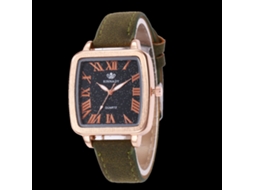 Reloj De Cuarzo Con Dial Cuadrado Moda Unisex Army Green Regalo