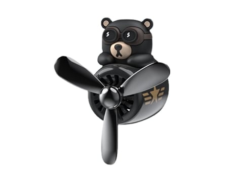 Neutralizador de Odores YB Piloto De Desenho Animado Urso Automotivo Ventilador (Preto)