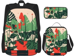 Mochila De Bambu Em Formato Tartaruga, Com Lancheira E Estojo, Conjunto 3 Peças: Ideal Para Meninos