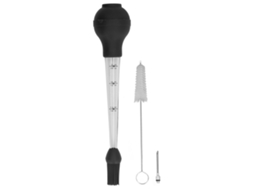 Agulha Baster De Peru Com Escova Molho, Tempero Tube For Dropejamento Óleo Churrasco, Preto