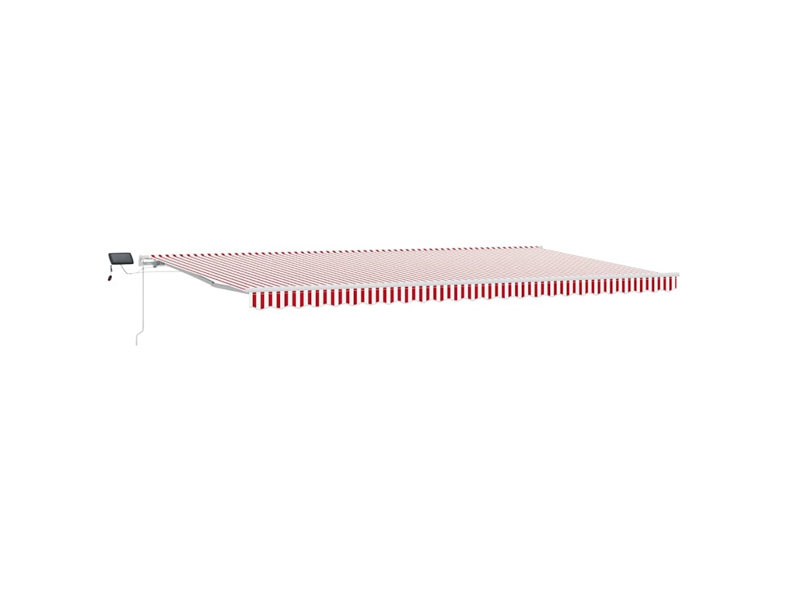 Conjunto 1 Toldo Retrátil Vidaxl Vermelho Tecido (600 × 300 Cm)
