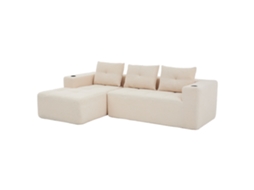 Sofá L De 258 Cm Com 3 Almofadas, Conforto Clássico E Minimalista, Ideal Para Salas Pequenas E Apartamentos Modernos