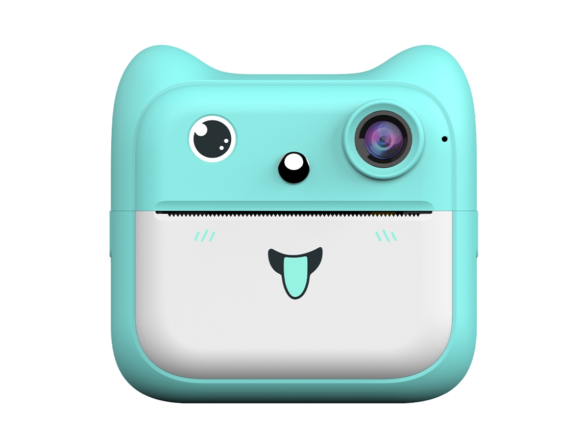 Câmera Infantil D1 Impressão Instantânea 2400w Hd Lente Dupla Tela De 2,4 Polegadas Vídeo 1080p Com Adesivos Cartão Tf De 32 Gb (azul)