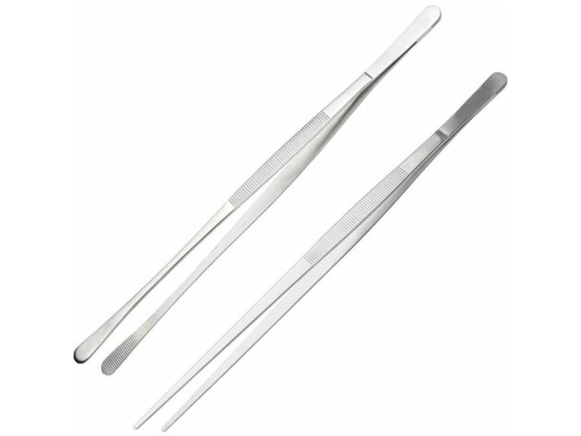 Pincas De Cozinha De Aço Inoxidável, 2 Peças, 30cm, Pincas De Precisão Para Cozinhar, Churrasco, Buffet