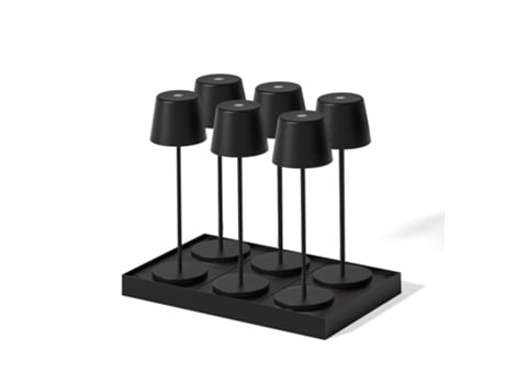 6 Lâmpadas De Mesa Led Com Bandeja De Carregamento H38cm Kelly Lumisky