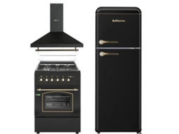 Pack Combinado Solthermic Fogão A Gás F6s40e5rb Com Forno Elétrico Exaustor 60 Frigorífico Retro 1,47 F2pr147n