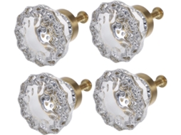 Artibetter Conjunto De 4-puxadores Cristal Elegantes Para Gavetas, Armários E Guarda Roupas Leves Fáceis