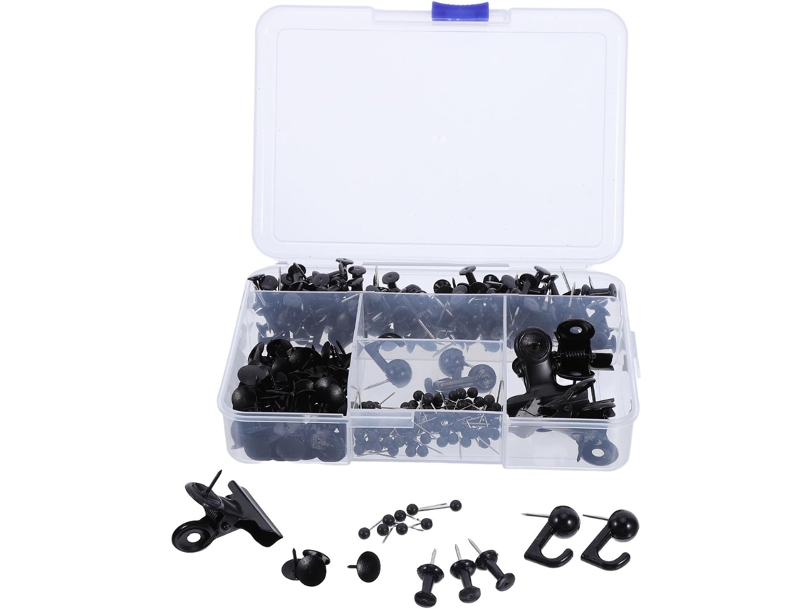 Conjunto de 310 clipes de aço inoxidável para caixa organizadora com 5 compartimentos para laptop, mapas e documentos, Feita De