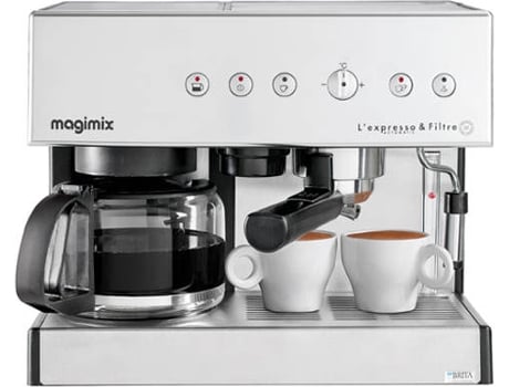 Máquina de Café Manual MAGIMIX Espresso & Filtre Automatic (19 bar - Café moído e pastilhas)