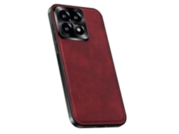 Capa Traseira De Pu Tpu Pc Tkdaddy Para Xiaomi 14t Pro Com Armação De Lente De Metal, Cor Vinho Tinto