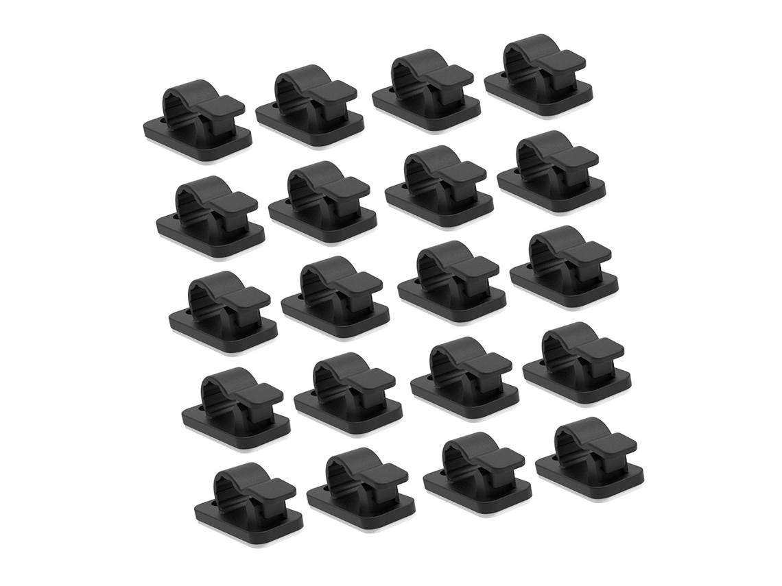 Pacote com 20 Abraçadeiras Autoadesivas, Organizadores de Cabos e Clipes Autoadesivos para Facilitar a Organização em Casa no Esc AQUAFORGE