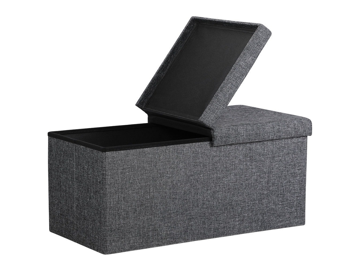 Banco Baú Dobrável Cinza Escuro 100l Compacto 80x40x40cm B2X