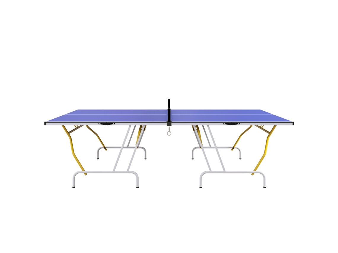 Mesa de Ping pong Dobrável Azul, 274x152,5x76 Cm com Rede, Pés Ajustáveis, Estrutura de Aço, Interior/exterior | S/MARCA