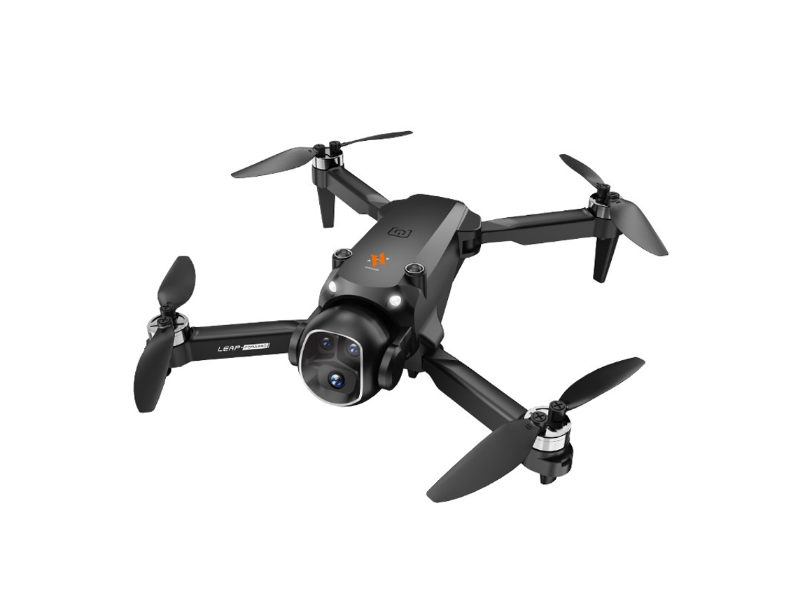 Drone H21 4k Hd Profissional Com Câmara Esc De 90°, Motor Brushless E Estabilização Por Fluxo Óptico Quadricóptero 3 Baterías Preto Bestvite