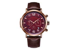 Relógio Masculino Ochstin Analógico de Quartzo com Pulseira de Couro Waterproof Café