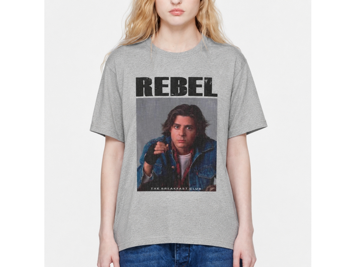 Rockinstone Breakfast Club Movie Outlaw Heather Gray Adult T-shirt Size:s