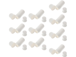 Embalagem com 10 frascos plásticos roll-on de 50ml com aplicador roll-on macio, tamanho ideal para viagens.