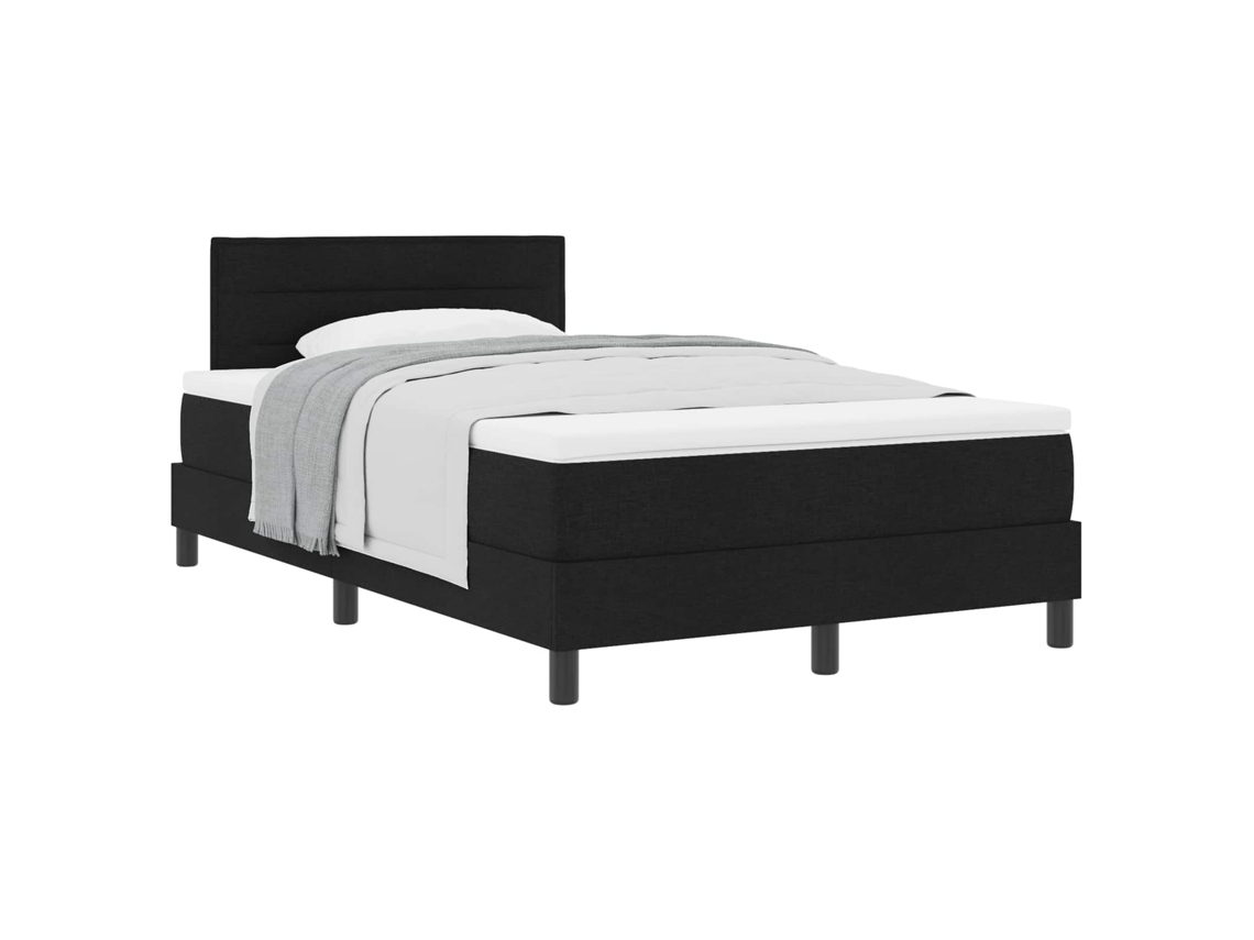 Cama Box com Colchão com Cabeceira Preto Tecido MAISON EXCLUSIVE (120x190 cm)