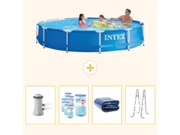 Intex Piscina Com Estrutura Redonda - 366x76 Cm - 5-peças Scb95