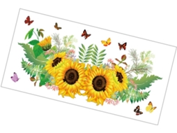 Adesivo Parede Decorativo Pvc Girassóis Ecológico Removível Escritório Design Elegante Motivos Insetos Casa GOKOCO
