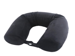 Lurelia Almofada Viagem, Ergonómica, Espuma Viscoelástica, Respirável, Lavável, 10cm, Preto