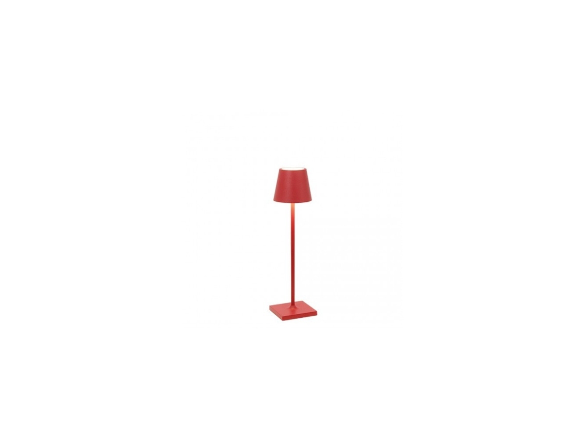 Candeeiro de Mesa Poldina Pro Micro Red Led Recarregável e Regulável ZAFFERANO