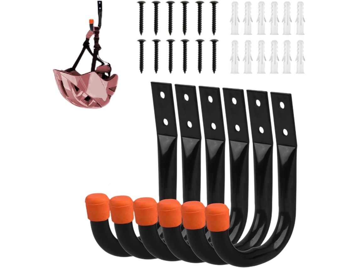 Ganchos Para Escada De Garagem, Conjunto De 6 Suportes De Parede Para Ferramentas | Suporte Para Tubos
