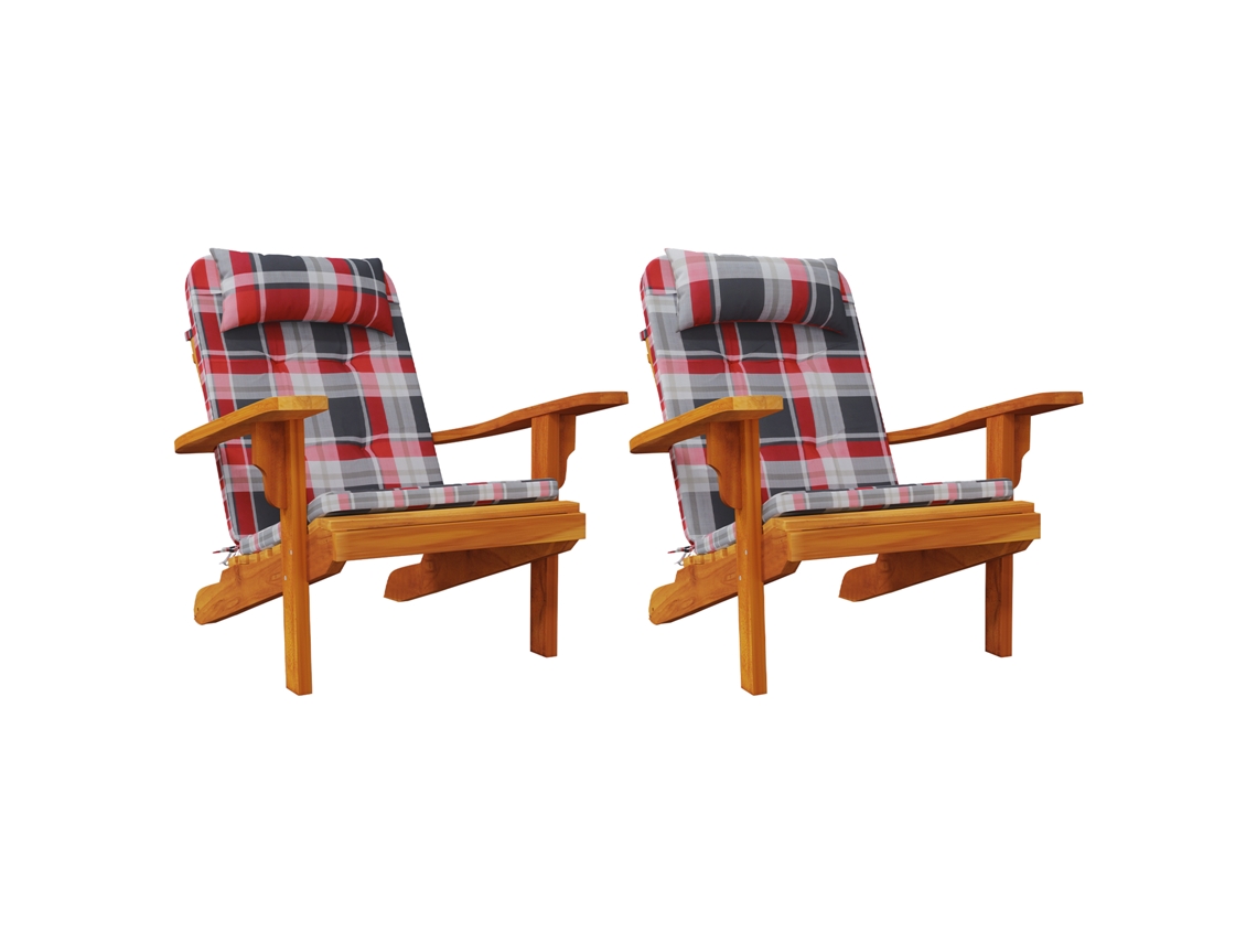 Conjunto 2 Almofada De Cadeira Vidaxl Vermelho Oxford (58 X 77 X 4,5 Cm)