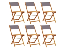 Maison Exclusive - Cadeiras Jardim Dobráveis 6 Pcs Tecido/madeira Maciça Antracite