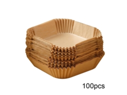 Papel Antiaderente Hexagonal Para Air Fryer (100 Folhas) - Resistente Ao Calor, Compatível Com 3-5l, Sem Bpa