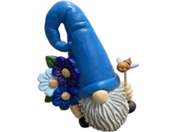 Estátua de Gnomo de Jardim em Resina com Chapéu Azul. Decoração Às Intempéries para Áreas Externas e Pátios. Figura CHABERLU