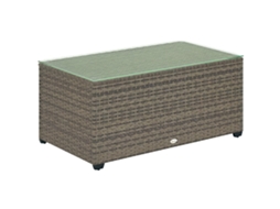 Mesa de Centro em Resina com Tampo de Vidro, Cinza, 90 X 50 X 38 Cm | S/MARCA