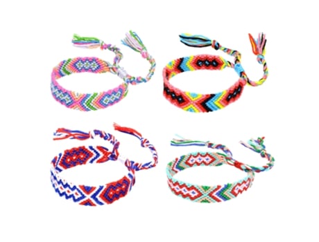 Pulseiras De Amizade Tecidas Com Fecho De Nó Deslizante Para Mulheres Meninas Homens – Ajustáveis Pacote Com 4 Estilo 3 ZMDECQNA