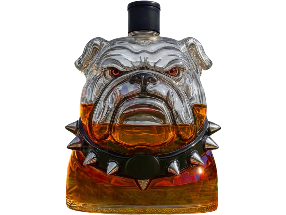Decantador De Whisky Em Vidro Transparente 300 Ml Design Bulldog Dispensador De Bebidas Alcoól Gokoco